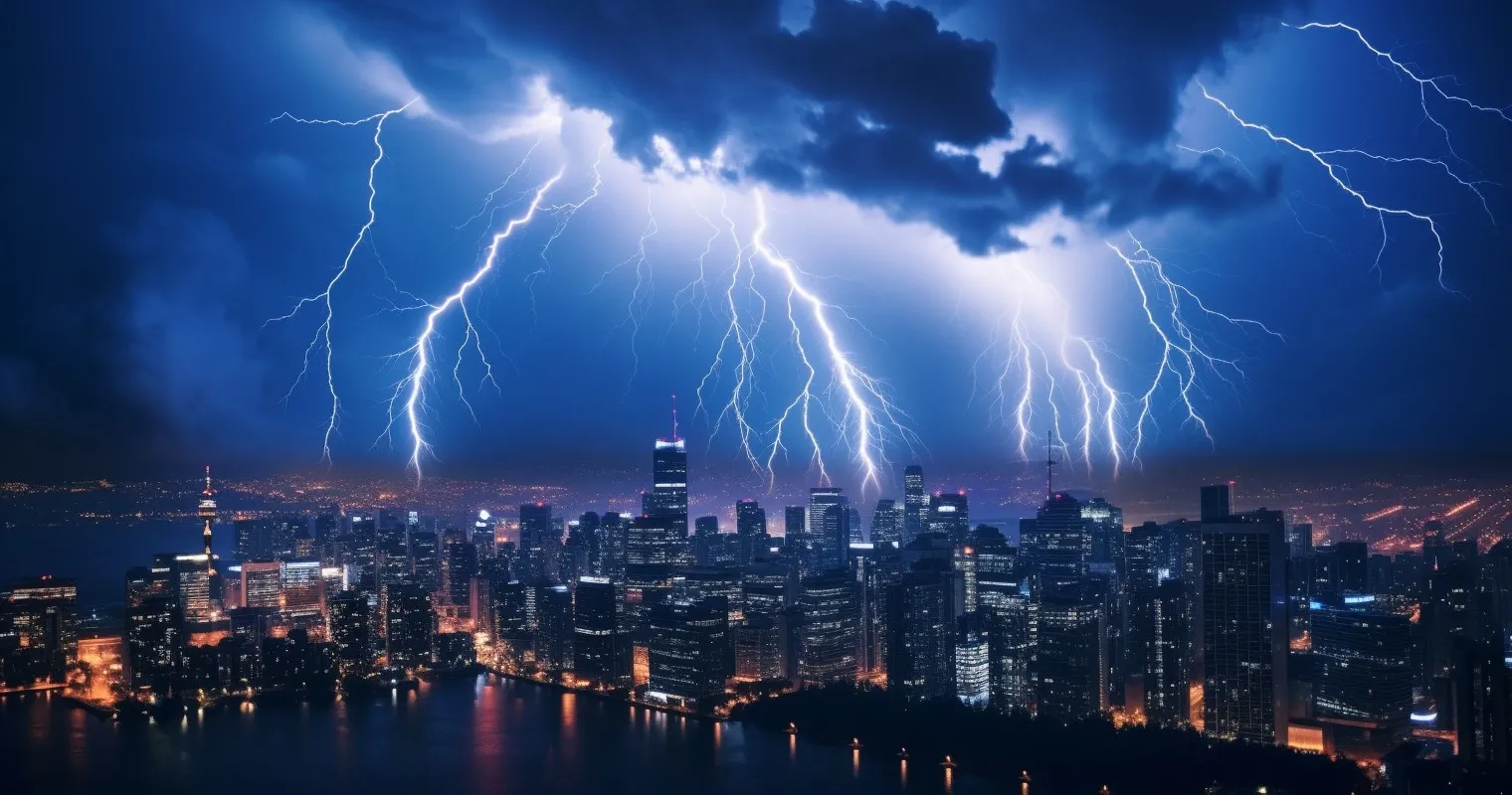 Capture Of Lightning Illuminating