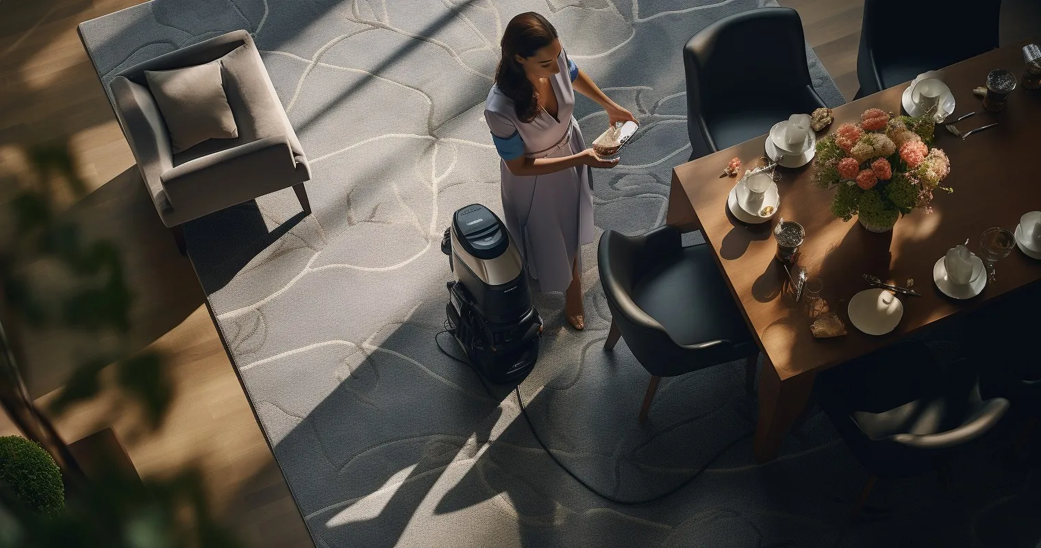 Top-of-the-line vacuum cleaner on a luxurious carpet