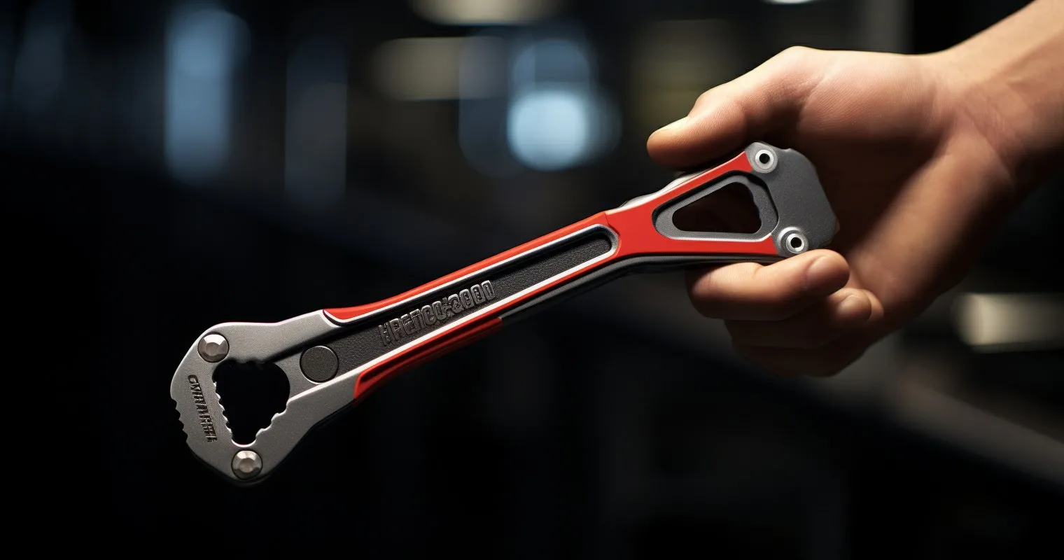 Close-Up Shot Of A Snap-On Wrench Held