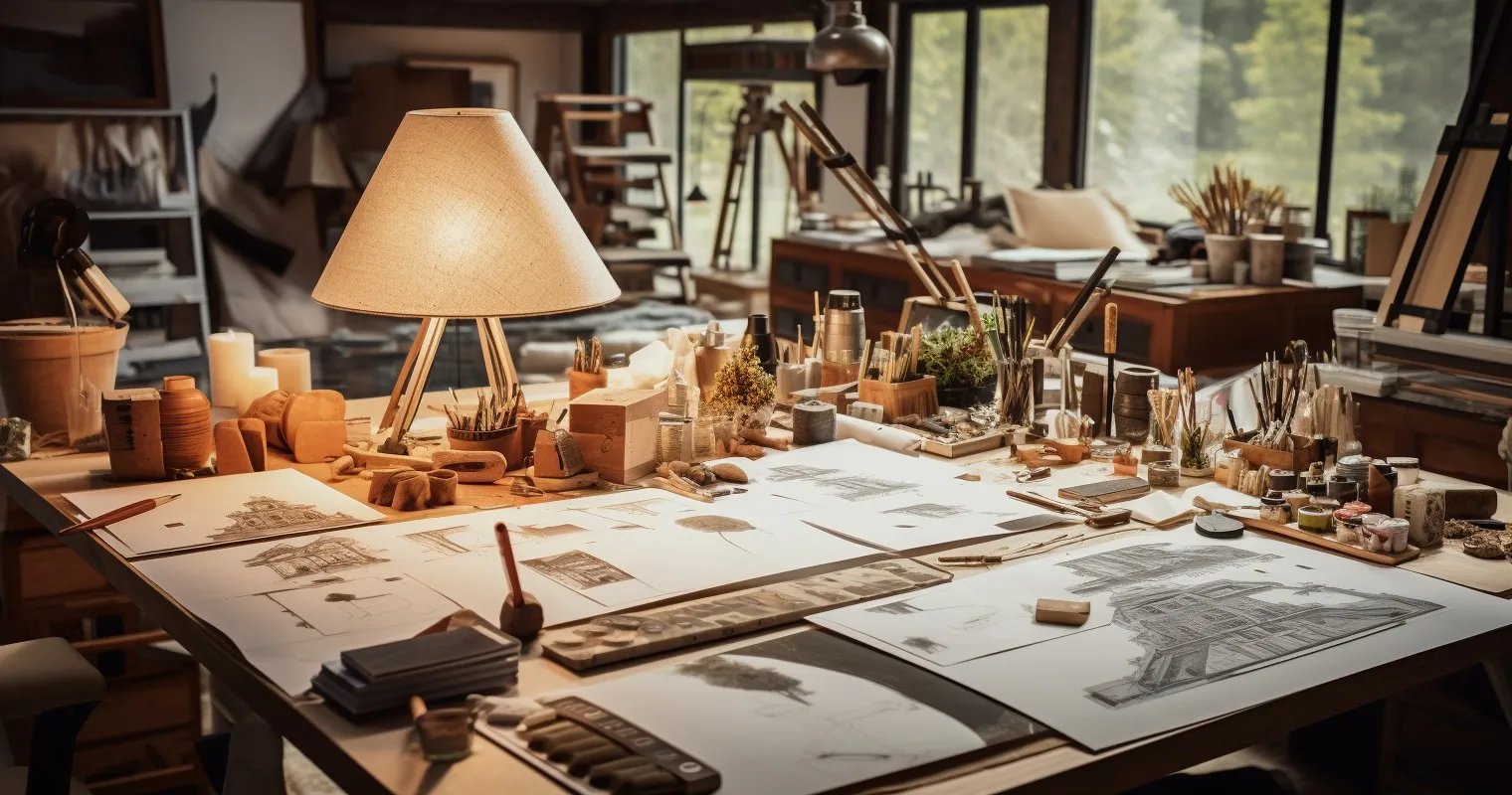 collection of beautifully crafted interior design sketches