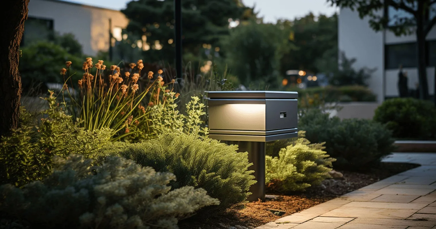 Evergreen Shrubs Artfully Concealing Utility Boxes