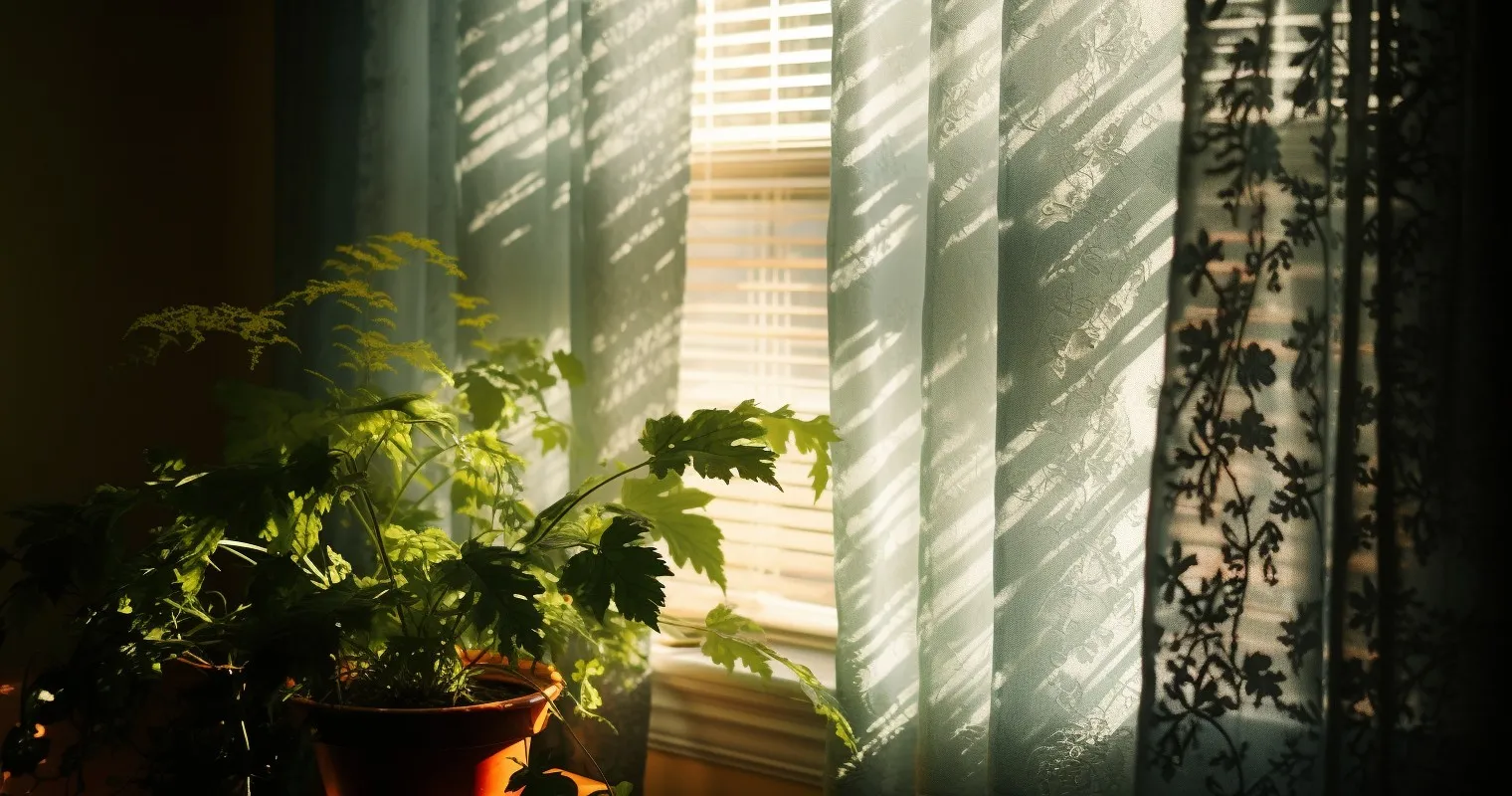 Houseplant Against A Window Adorned