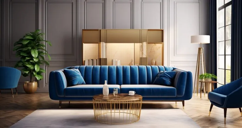 plush velvet sofa
