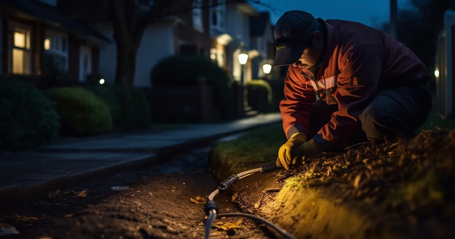 underground cables using a flashligh
