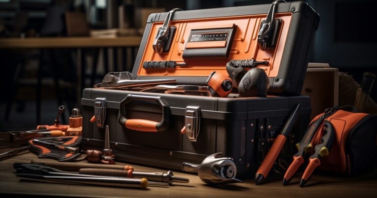 Wooden Toolbox Filled With A Carefully Arranged