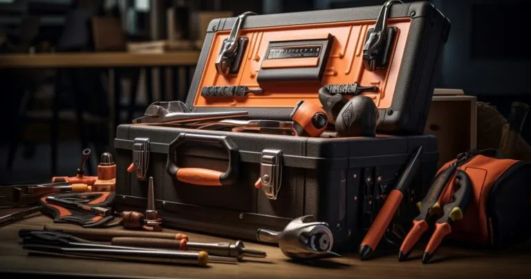 Wooden Toolbox Filled With A Carefully Arranged