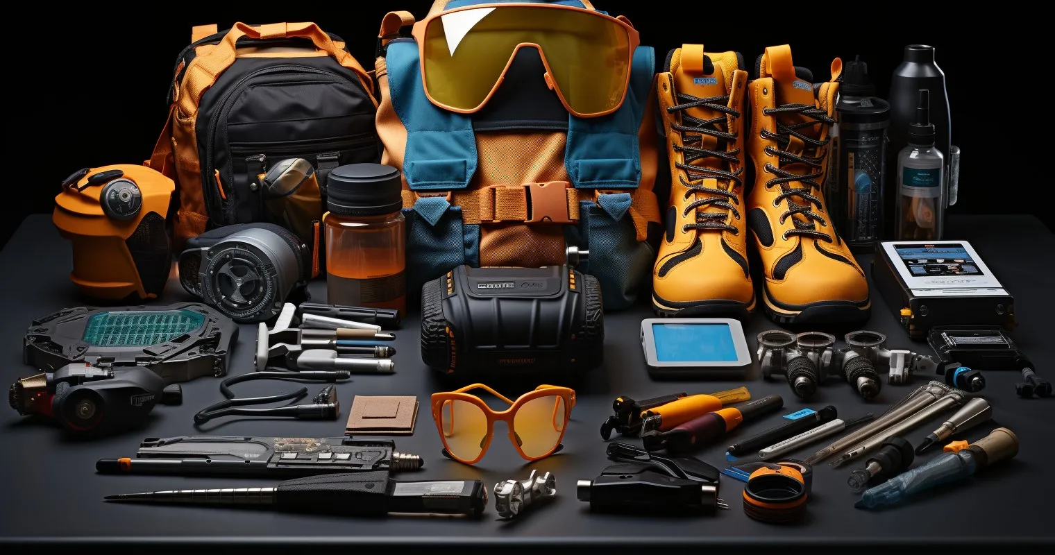 A Close-up Of Safety Gear For Woodworking