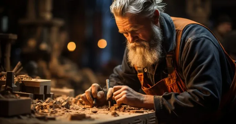 A Craftsman Carving A Precise Mortise By Hand