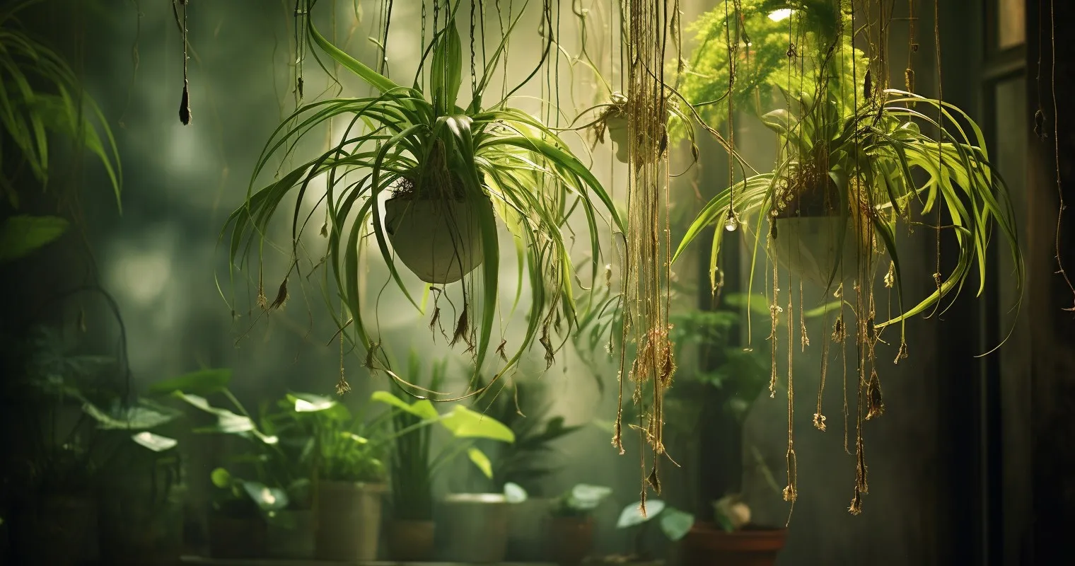 A Lush Spider Plant In An Urban Jungle
