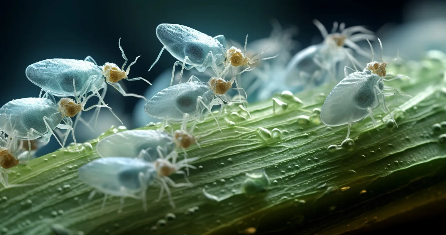 A Magnified Image Of Whiteflies