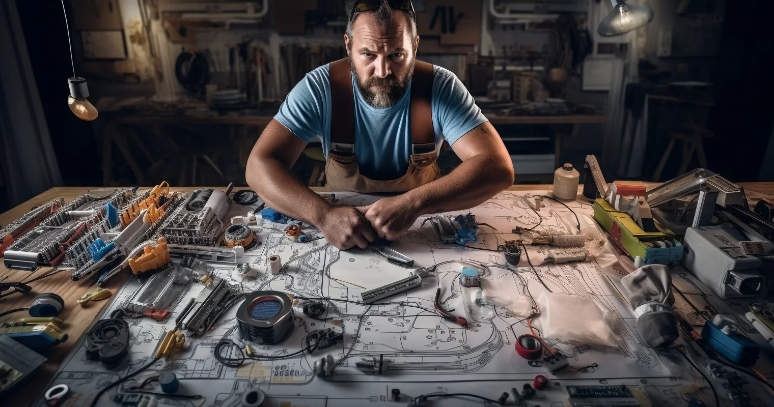 A Person Holding A Blueprint Of Home Electrical Wiring