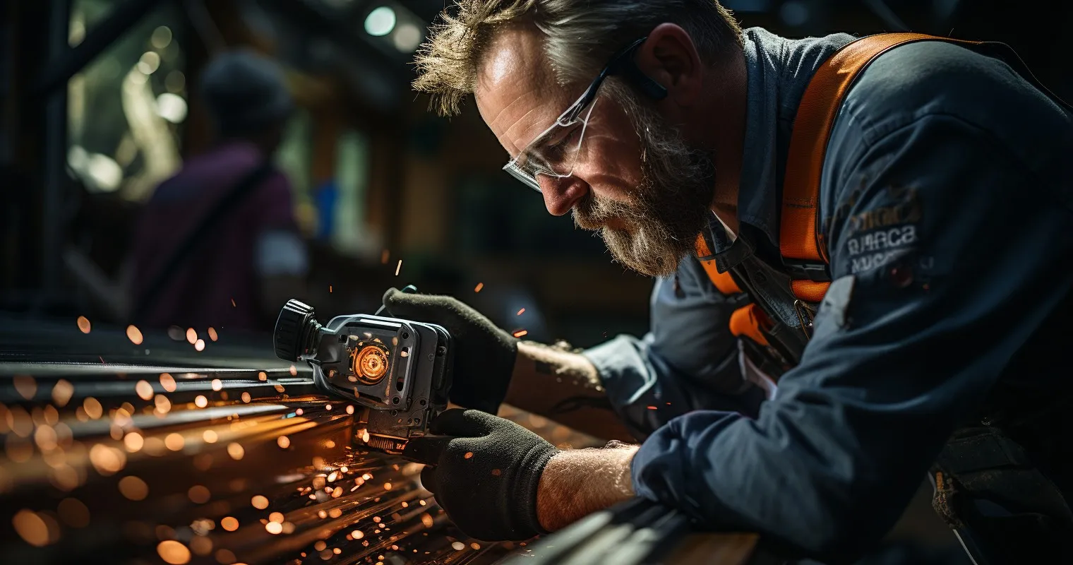 A Power Tool User Removing A Safety Guard