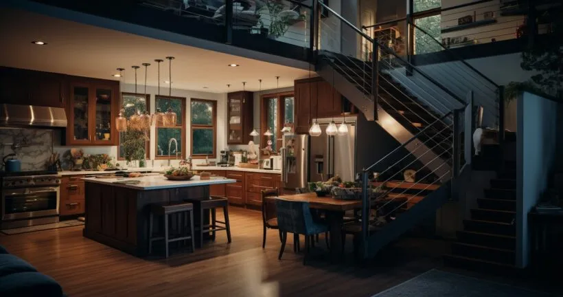 A Well-Lit Home Interior With Carefully Designed Electrical Wiring