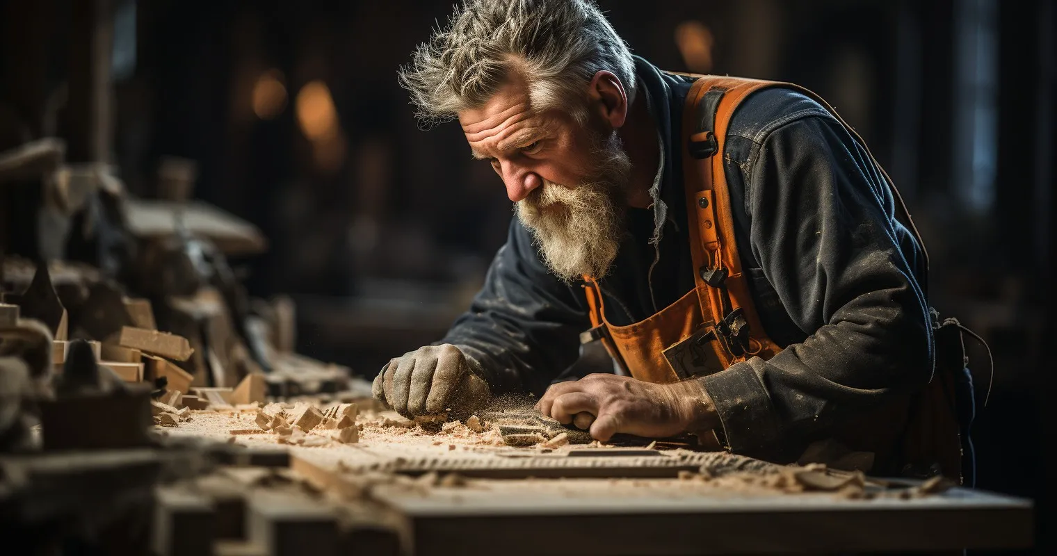 A Woodworker Demonstrating Safe Tool Usage