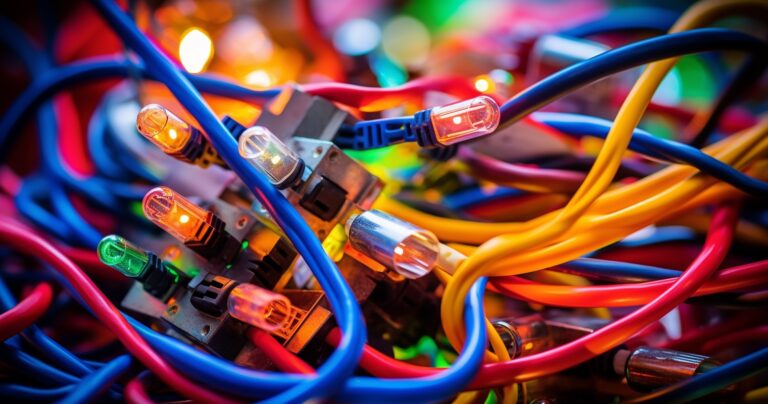 A close-Up Shot Of A Jumble Of Colorful Wires