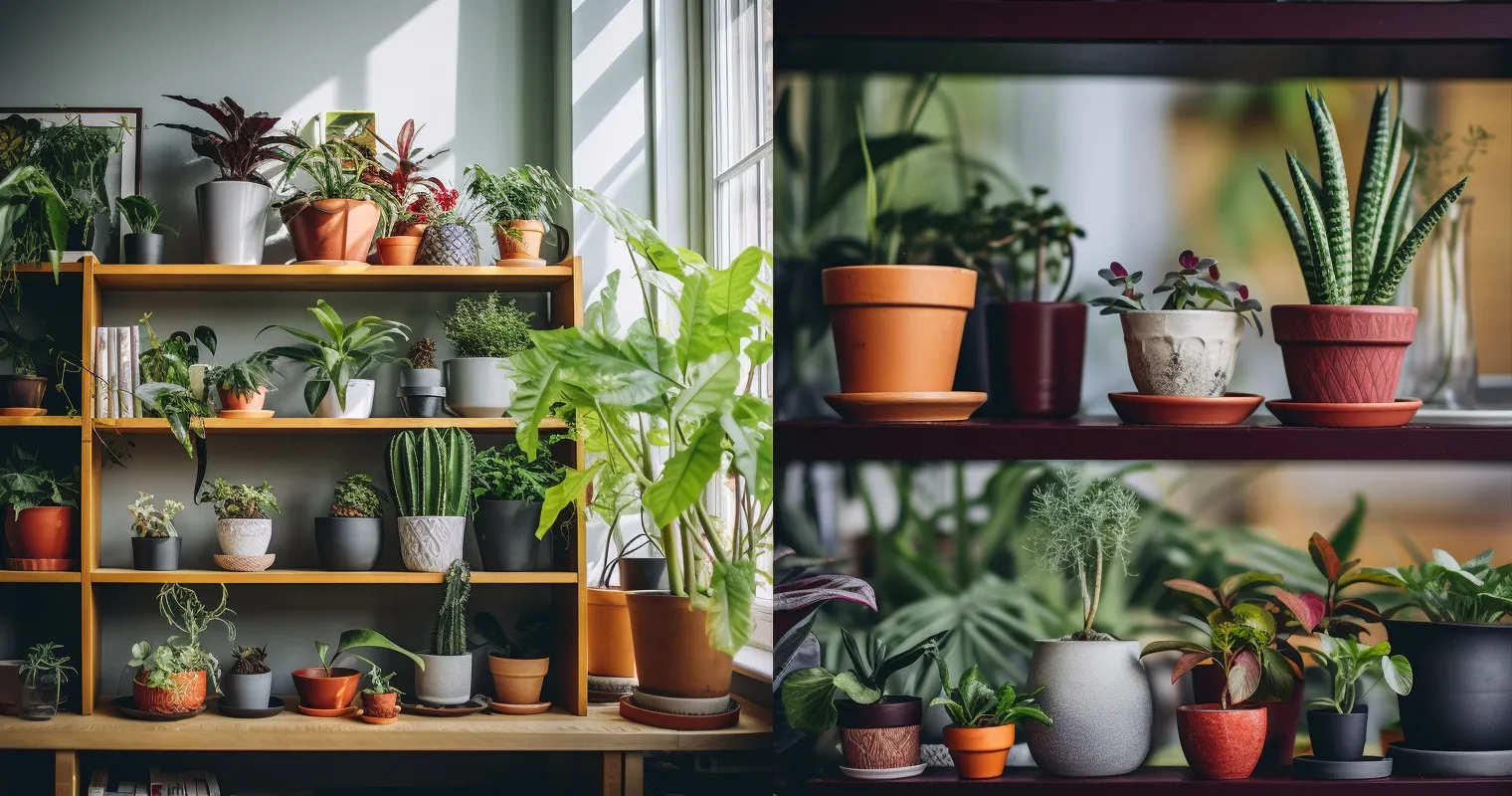 A Collage Of Budget-Friendly Houseplants In Different