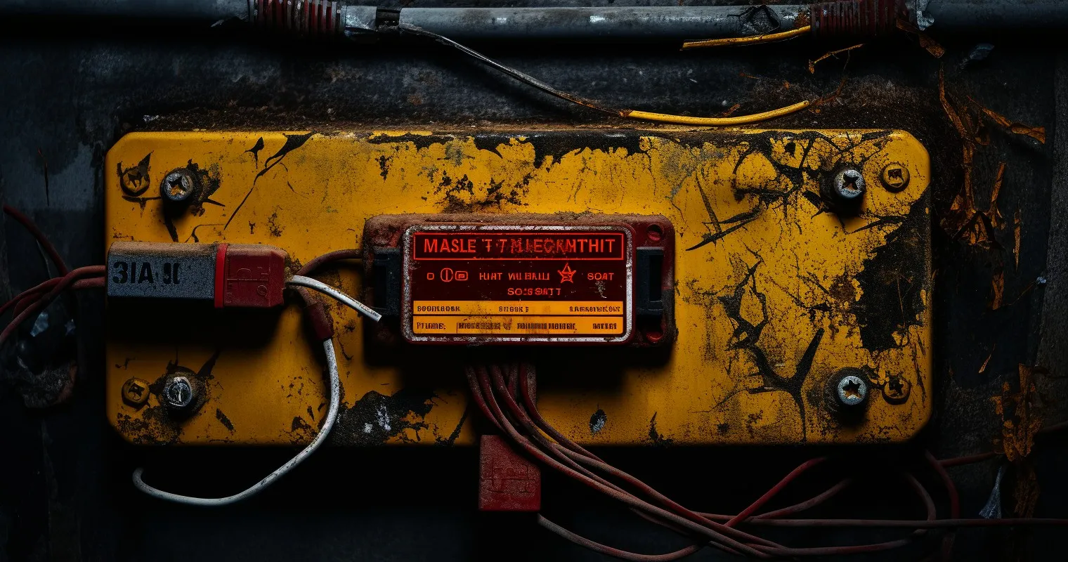 Aged Wiring with Danger Sign
