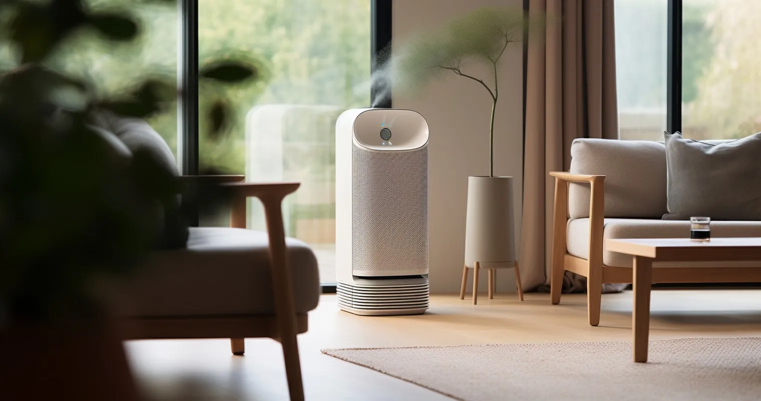 Air Purifier In A Contemporary Living Room