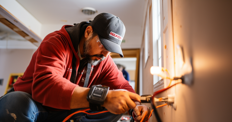 An Image Of A Person Confidently Extending Electrical Wiring