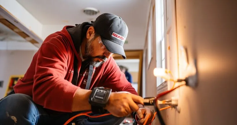 An Image Of A Person Confidently Extending Electrical Wiring