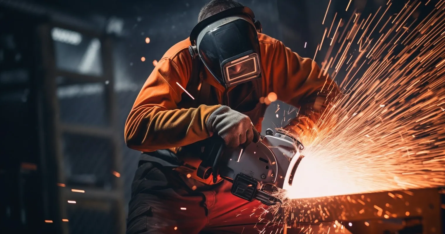 Angle Grinder At Work