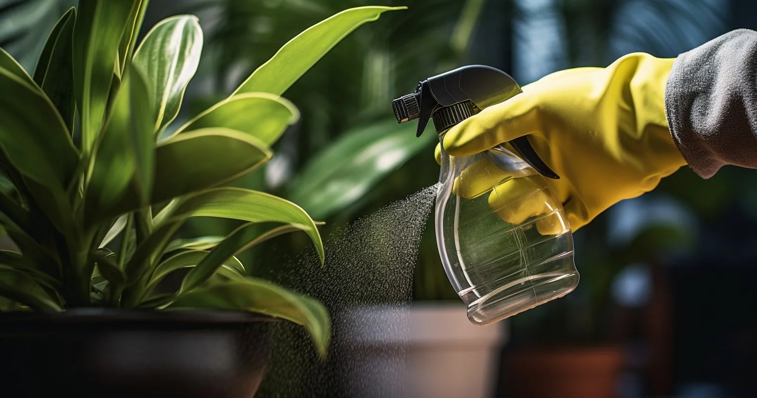 Application Of Captain Jack's Spray On Plant