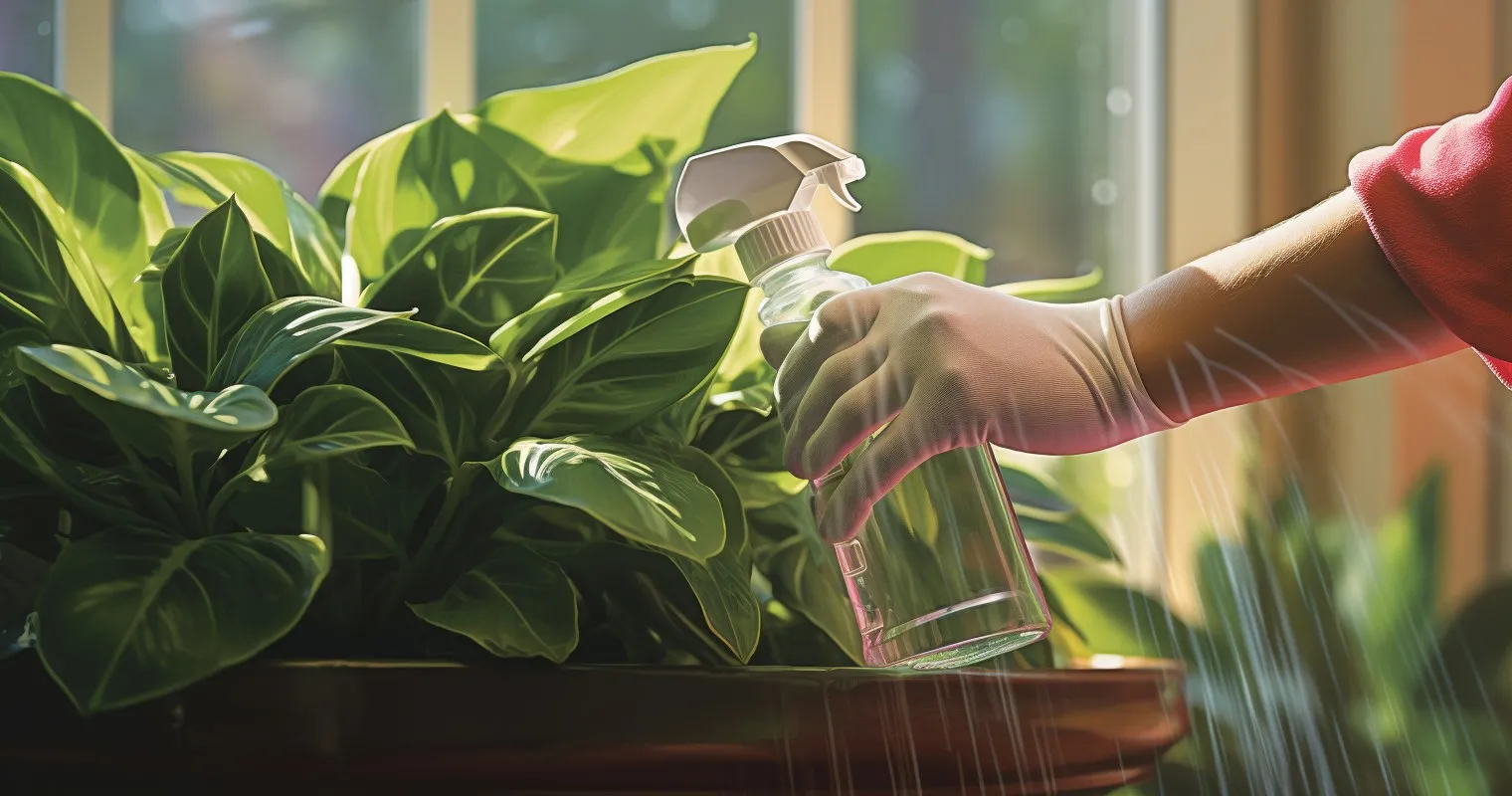 Applying DE Spray To Houseplants With Care