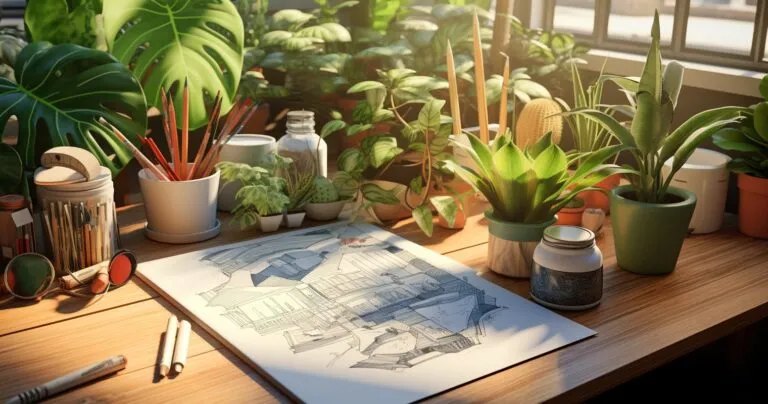 Artistic Houseplant Drawing
