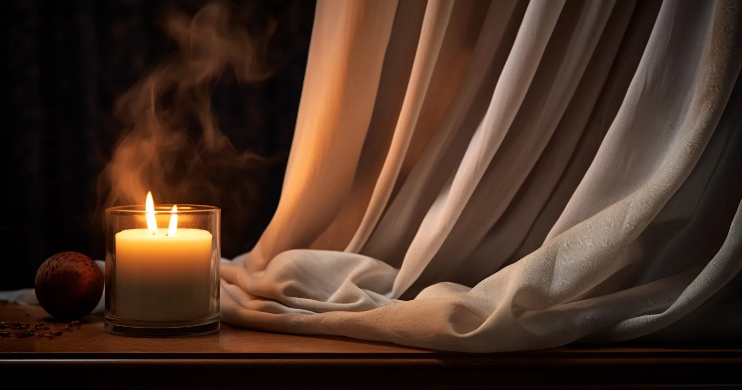 Candle-Related Fire Hazard Scene