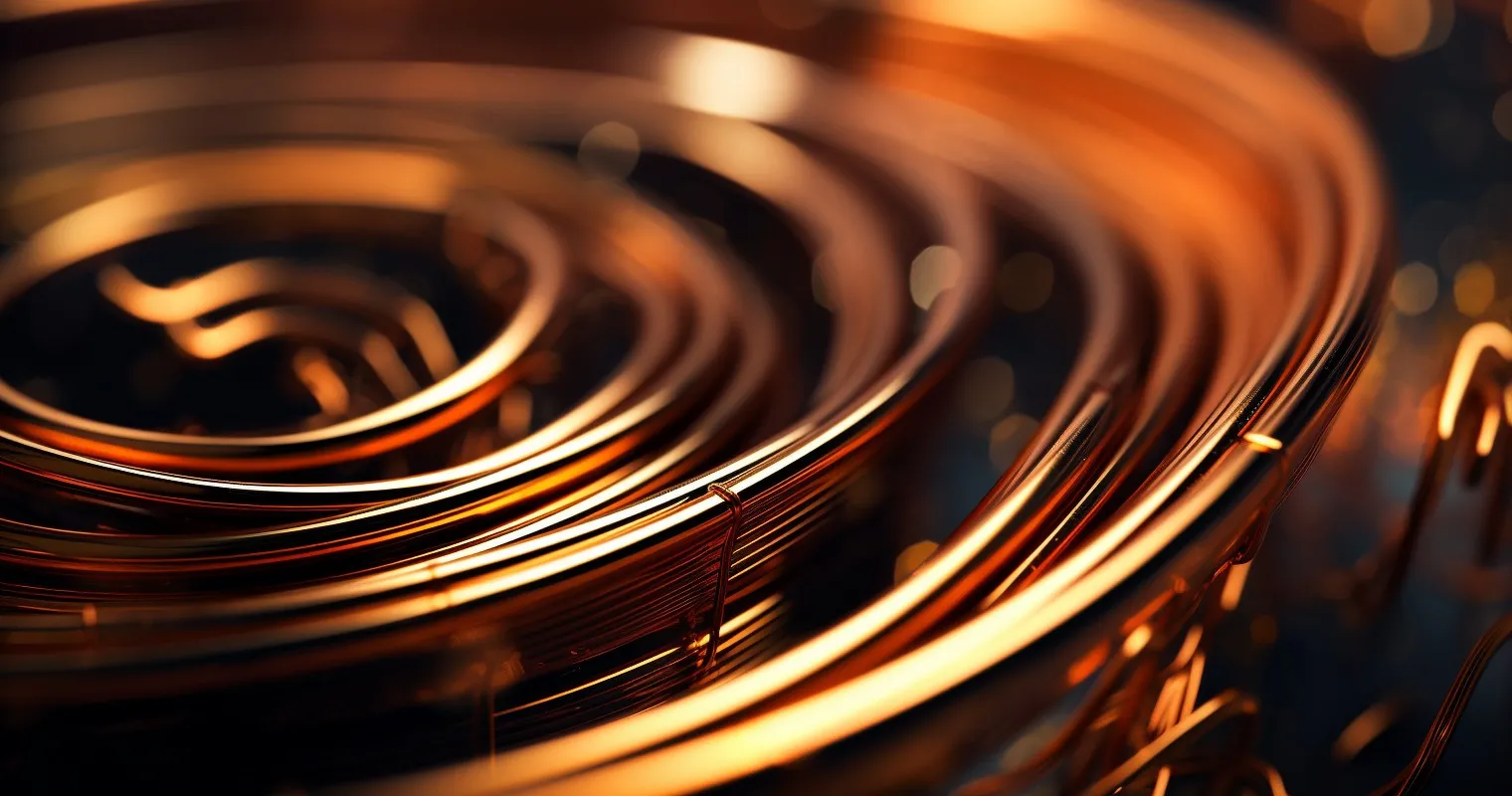 Close-Up Of Copper Windings In An Electrical Motor