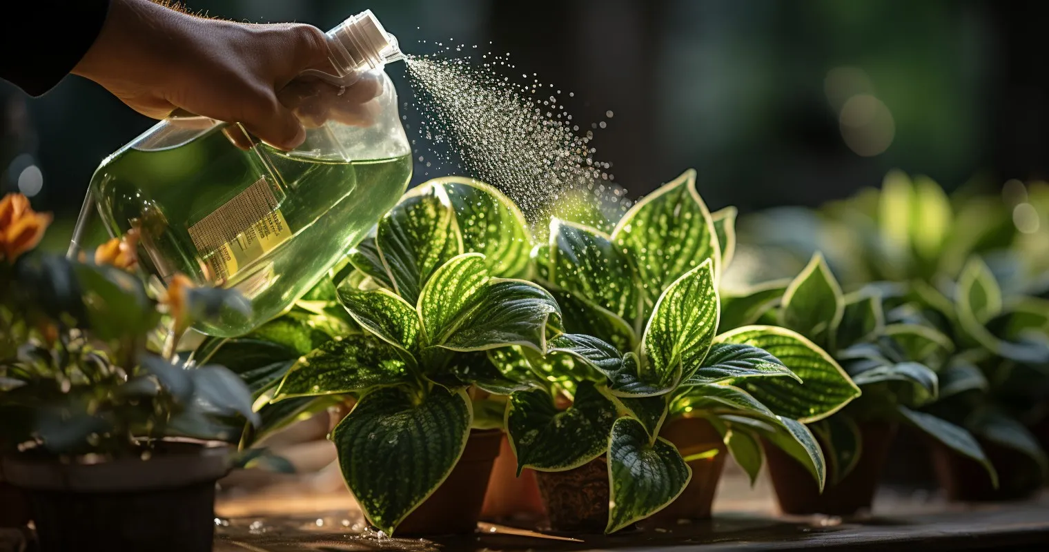 Deterrent Spray Applied On Plant Leaves