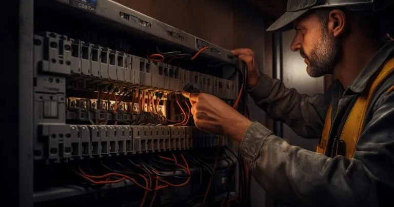 Electrical Contractor At Work