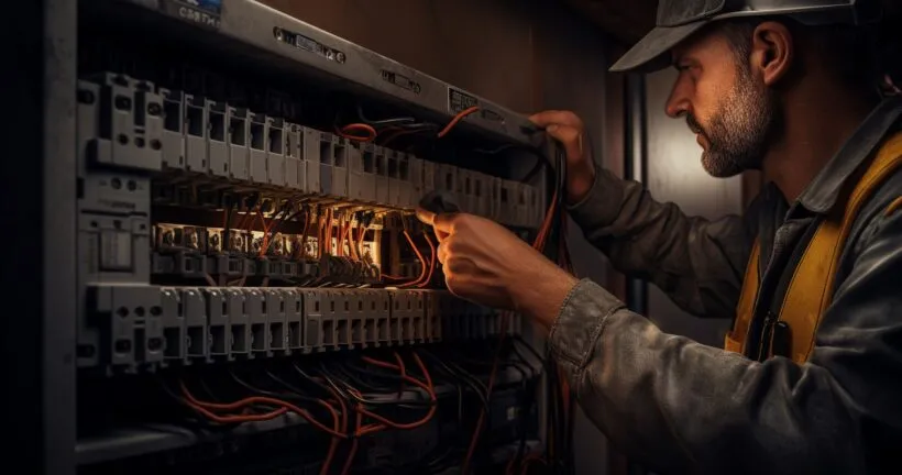 Electrical Contractor At Work