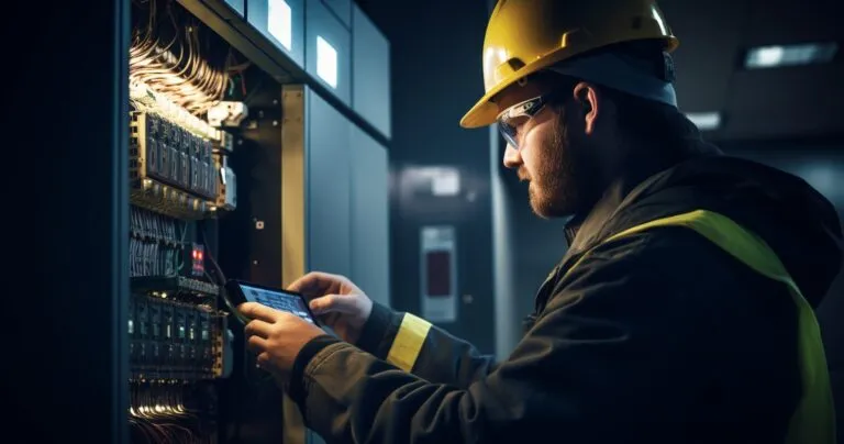 Electrical Engineer Testing Transformer