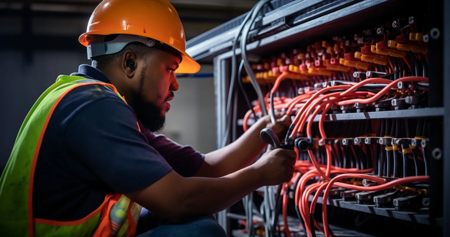 Electrician Checking Wire Connections, Meticulous