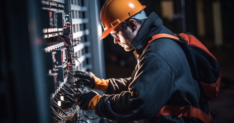 Electrician Connecting Generator To Electrical Panel