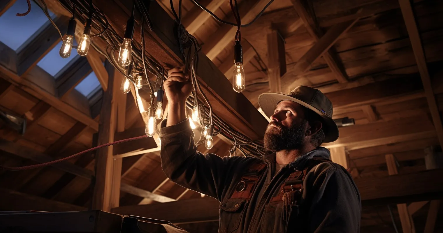 Electrician Inspecting Wiring