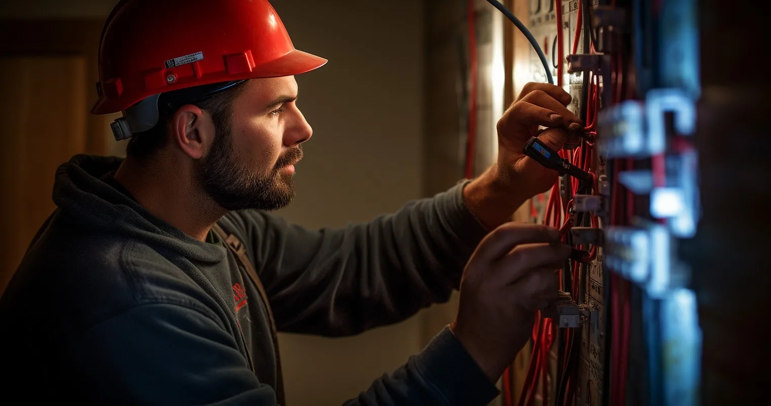 Electrician Installing Concealed Wiring