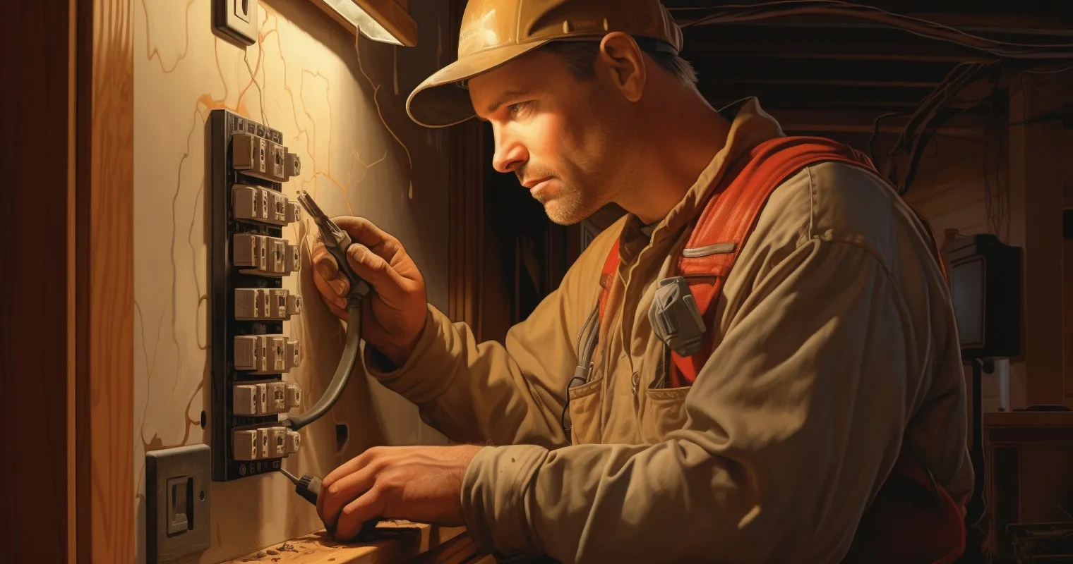 Electrician Working On Rewiring