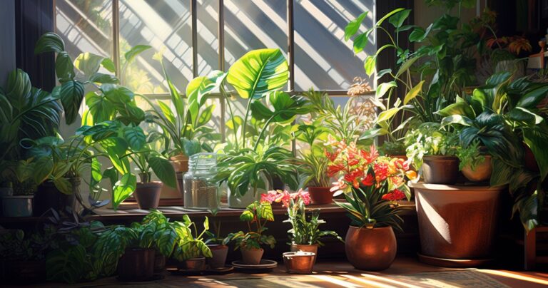 Flourishing Houseplants In Sunlit Room