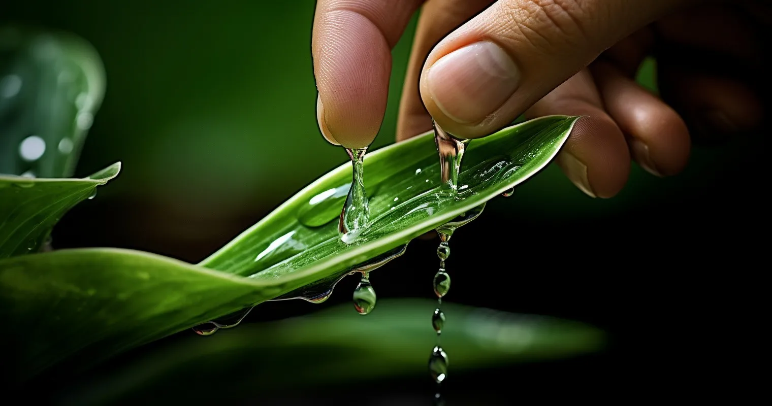 Hand Gently Reviving A Wilted Plant With A Dropper