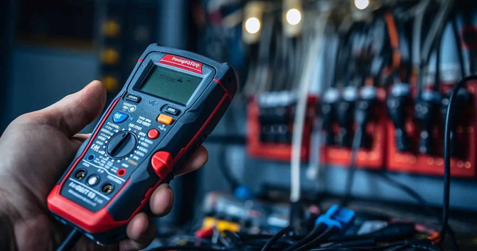 Hand Holding Electrical Tools For Fault Detection