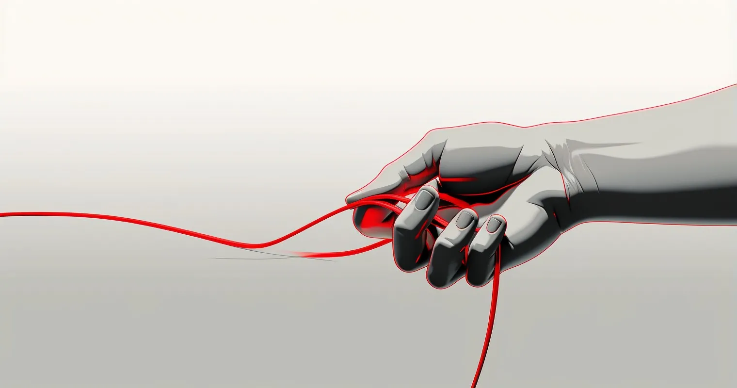 Hand Holding Red Wire Connector