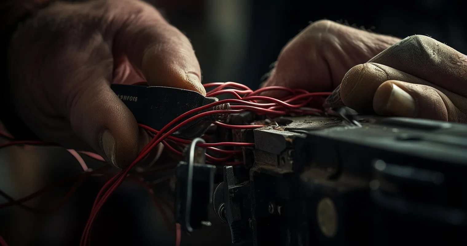 Hand Using Wire Strippers