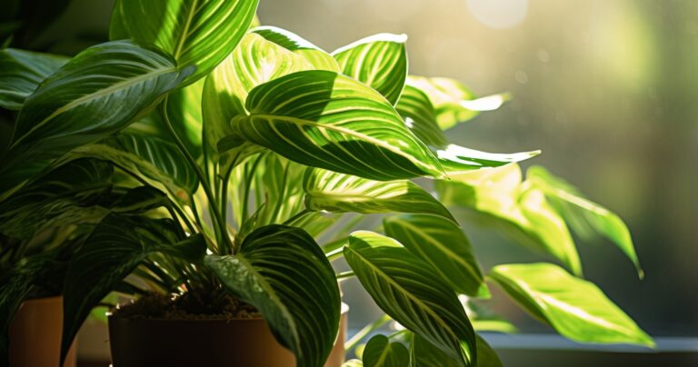 Healthy Houseplant In Sunlit Room