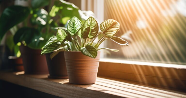 Houseplant Bathed In Sunlight