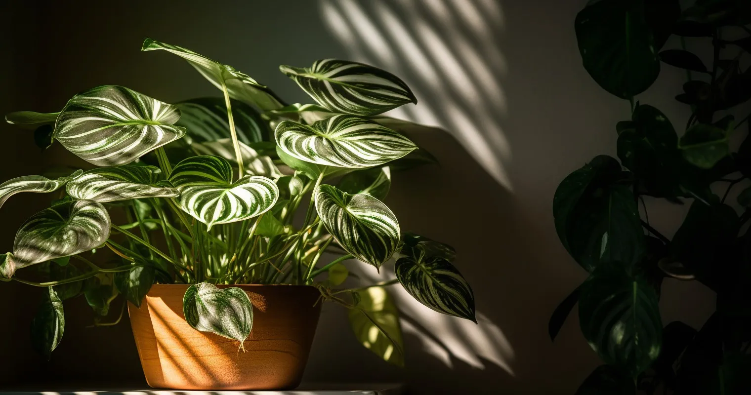 Houseplant Bathed In Warm Artificial Light