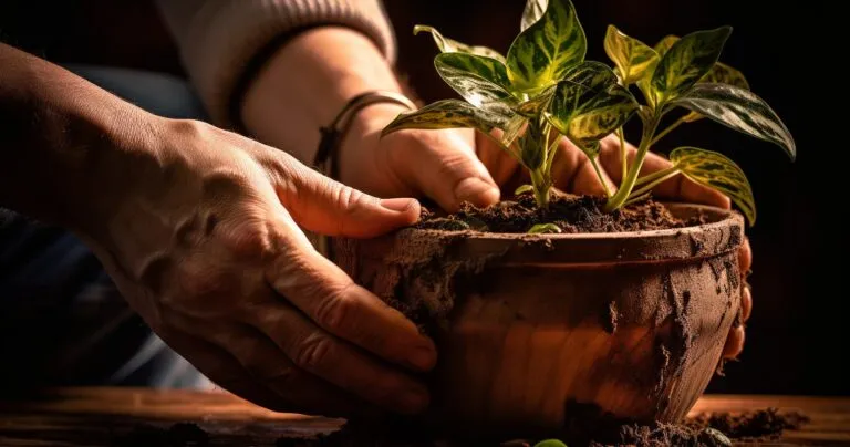 Houseplant Repotting Process