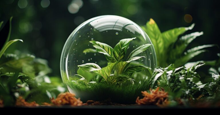 Houseplant Surrounded By Protective Shield