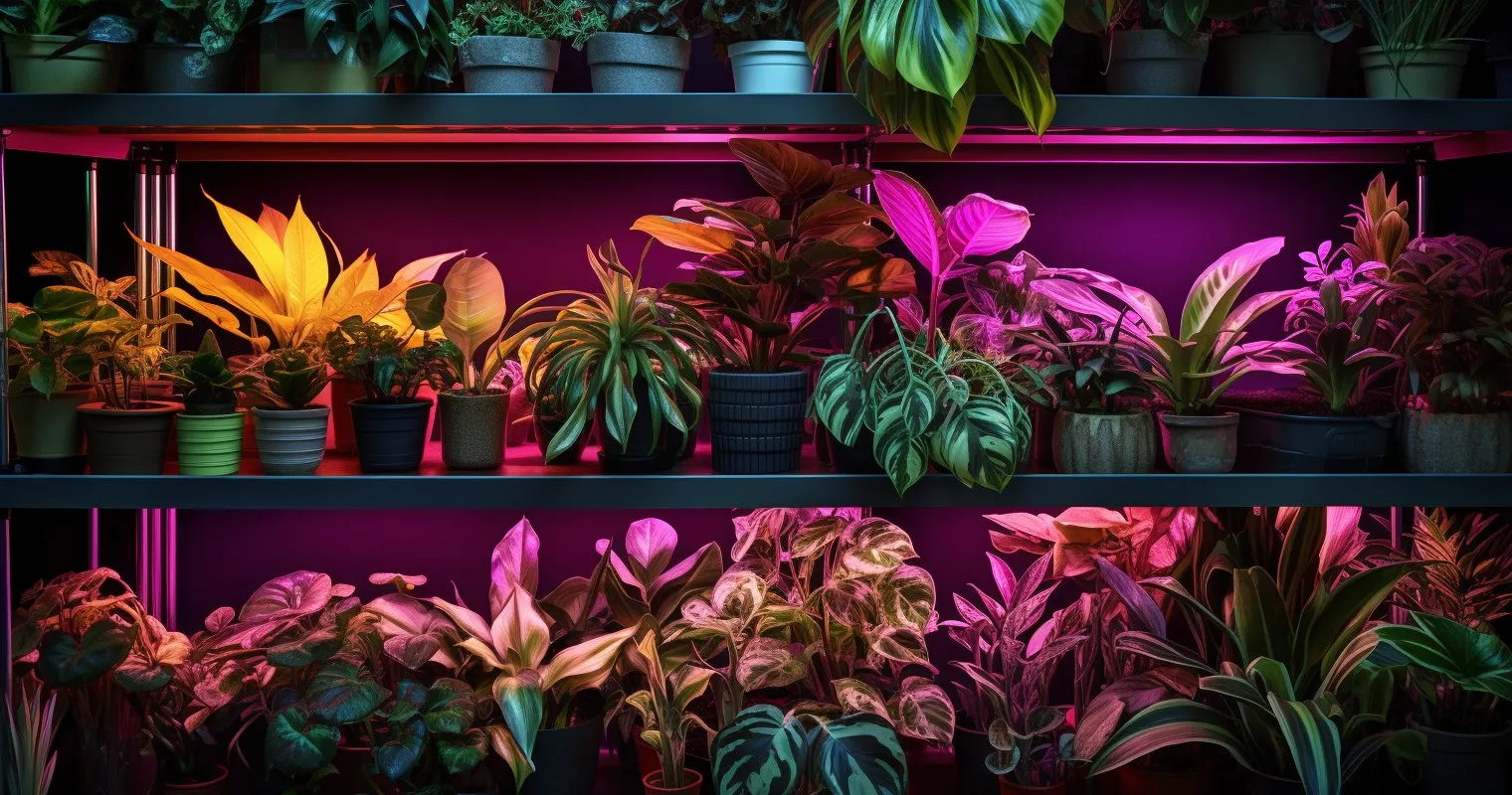 Houseplant Under An LED Grow Light